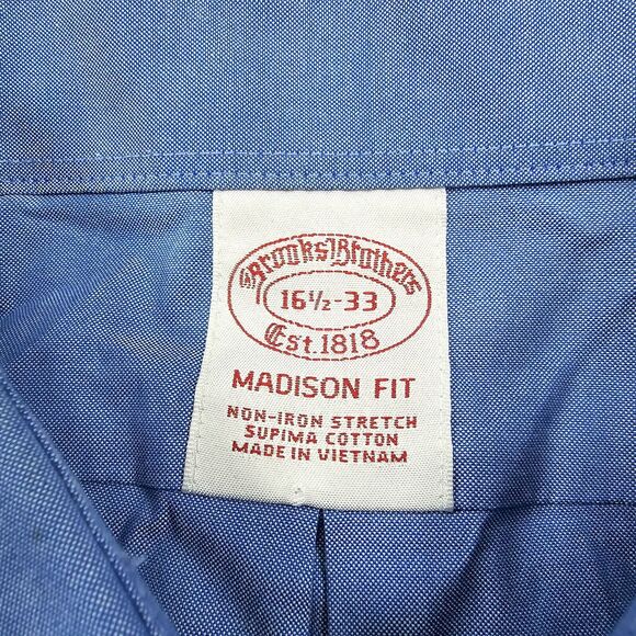 Brooks Brothers Men's Madison Fit Button Down Non Iron Dress Shirt 16.5 33 - Picture 4 of 13